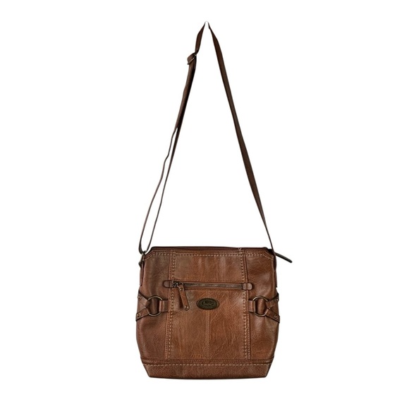 BOC Born Concepts Crossbody Shoulder Bag Brown Faux Leather Boho Festival - Picture 1 of 16
